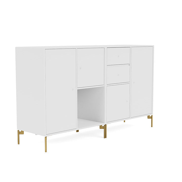 Montana -paar dressoir met benen, nieuw wit/messing