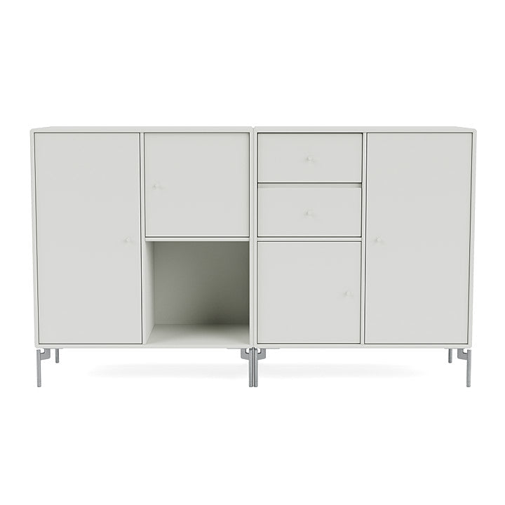 Montana -Paar -Sideboard mit Beinen, nordisch/mattchrom