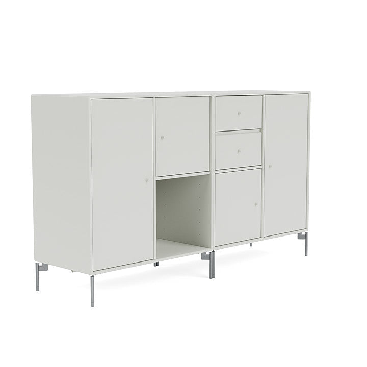 Montana -Paar -Sideboard mit Beinen, nordisch/mattchrom