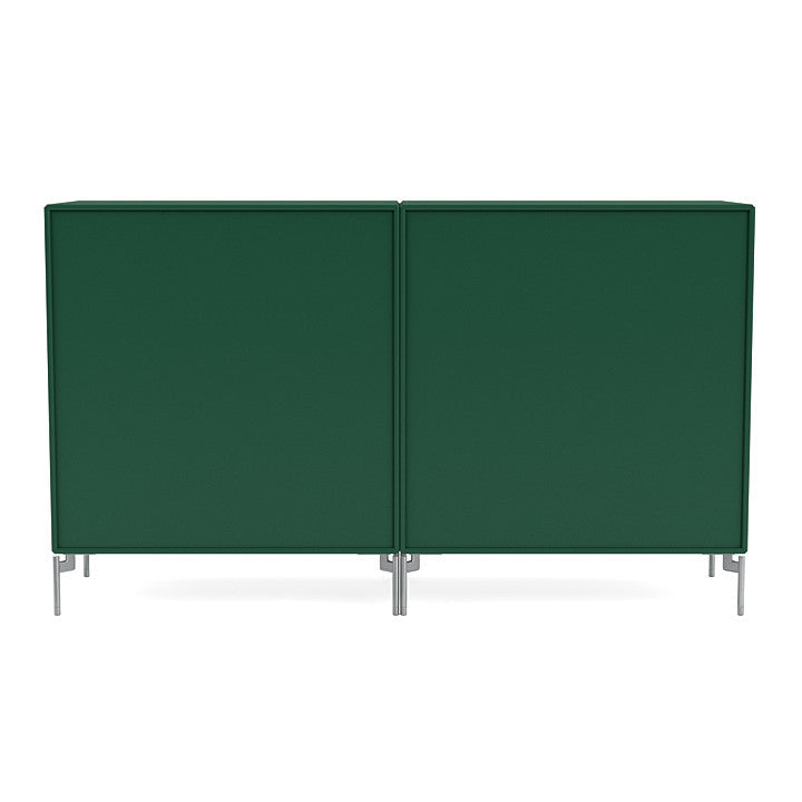 Montana -paar dressoir met benen, Pine/Matt Chrome