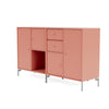 Montana paar dressoir met benen, rabarber/mat chroom