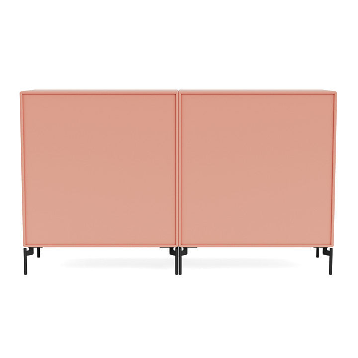 Montana Paar Sideboard mit Beinen, Rhabarber/Schwarz