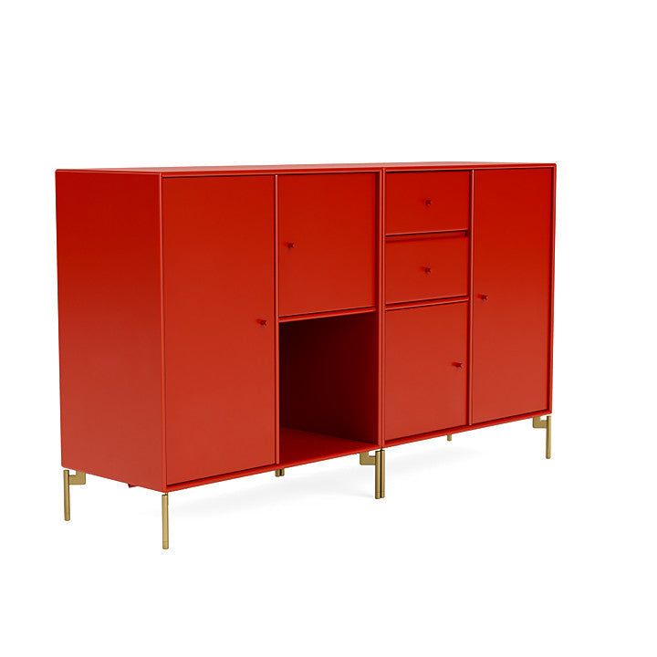 Montana -paar dressoir met benen, rozehip/messing