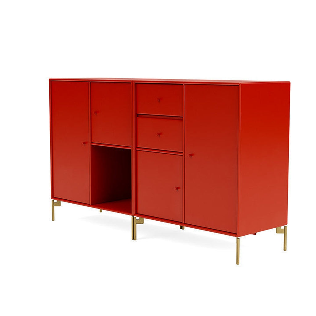 Montana -paar dressoir met benen, rozehip/messing