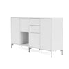 Montana paar dressoir met benen, Sneeuwwitje/mat Chrome