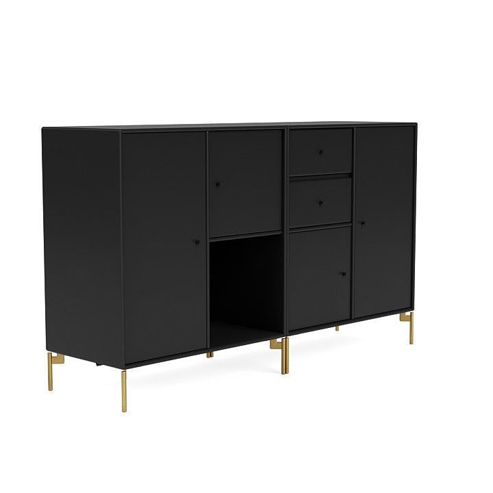 Montana -paar dressoir met benen, zwart/messing