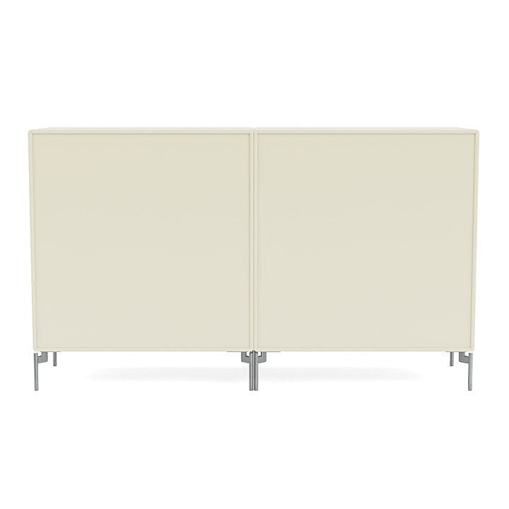 Montana Paar Sideboard mit Beinen, Vanille/Matt Chrom