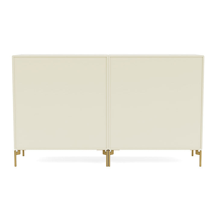 Montana Paar Sideboard mit Beinen, Vanille/Messing