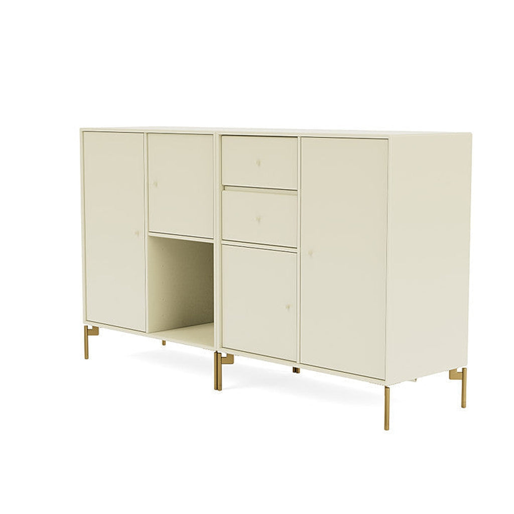 Montana Paar Sideboard mit Beinen, Vanille/Messing