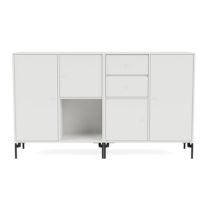 Montana -paar dressoir met benen, wit/zwart