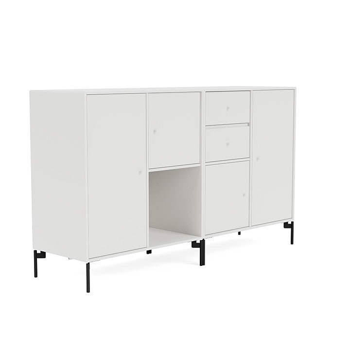 Montana Paar Sideboard mit Beinen, weiß/schwarz