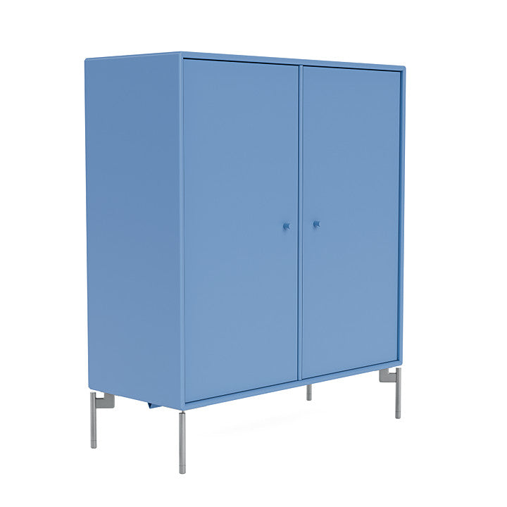 Montana Cover Cabinet met benen, Azure Blue/Matt Chrome