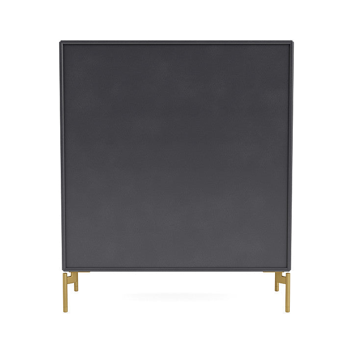 Montana Cover Cabinet With Legs, Carbon Black/Brass