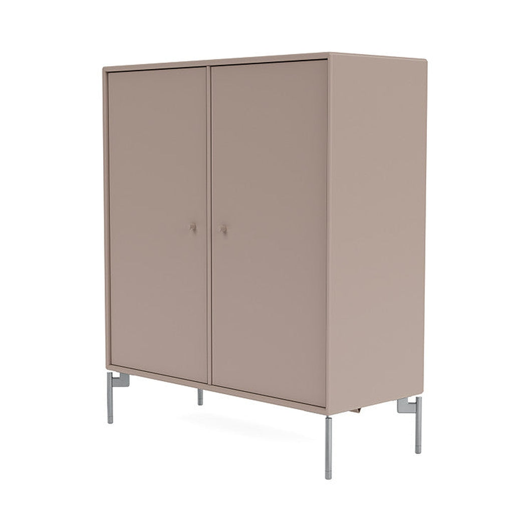 Montana Cover Cabinet met benen, champignonbruin/mat chroom