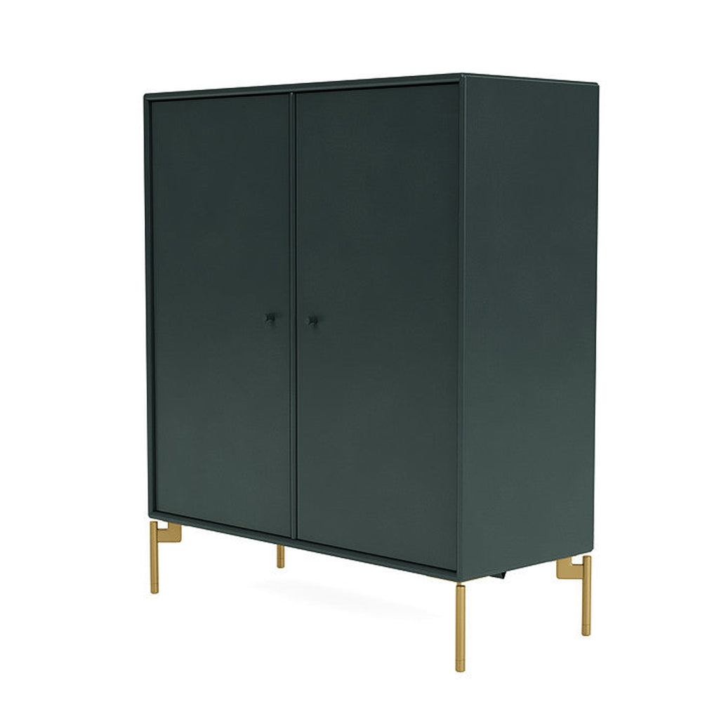 Montana Cover Cabinet With Legs, Black Jade/Brass