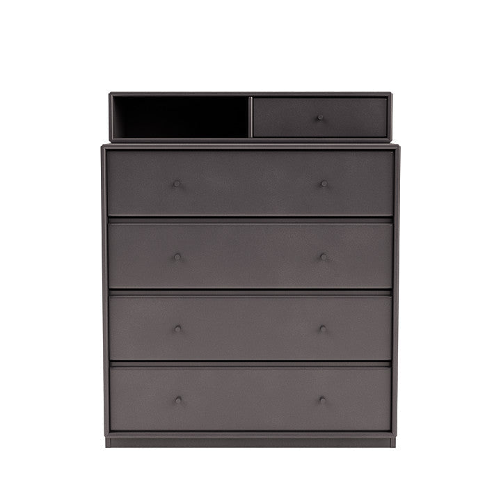 Montana Keep Chest Of Drawers With 3 Cm Plinth, Coffee Brown