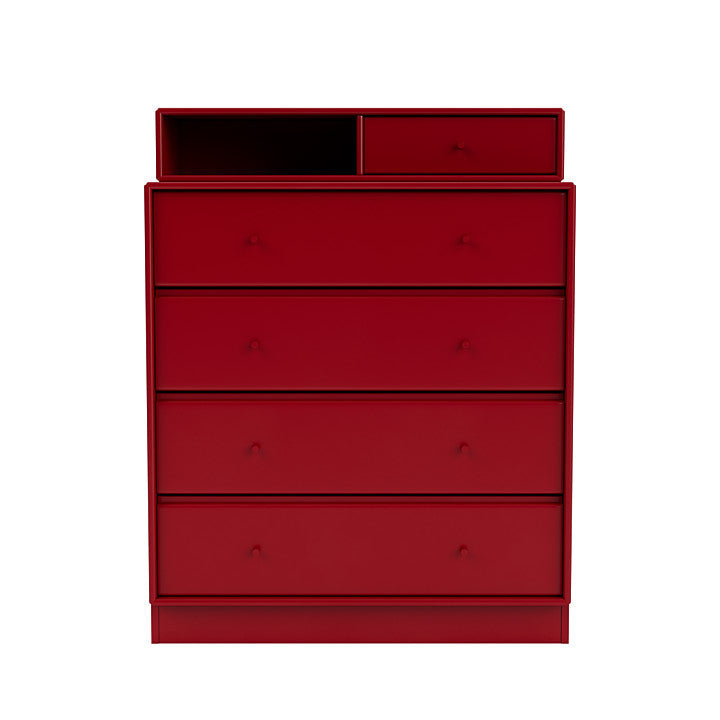 Montana Keep Chest Of Drawers With 7 Cm Plinth, Beetroot Red