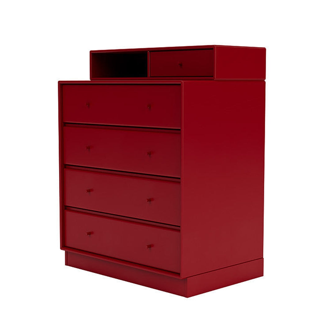 Montana Keep Chest Of Drawers With 7 Cm Plinth, Beetroot Red