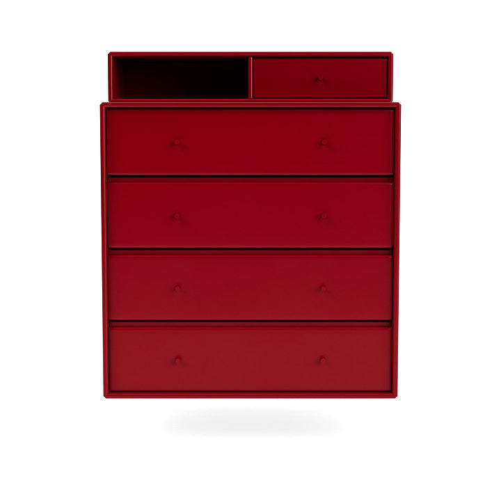 Montana Keep Chest Of Drawers With Suspension Rail, Beetroot Red