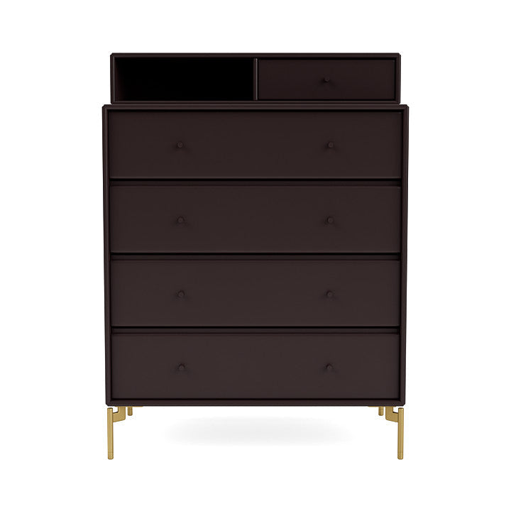 Montana Keep Chest Of Drawers With Legs, Balsamic/Brass