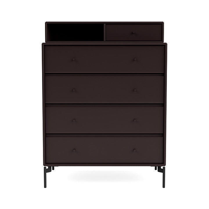 Montana Keep Chest Of Drawers With Legs, Balsamic/Black