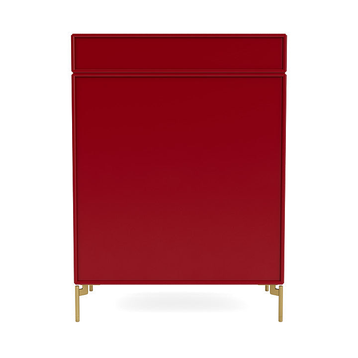 Montana Keep Chest Of Drawers With Legs, Beetroot/Brass