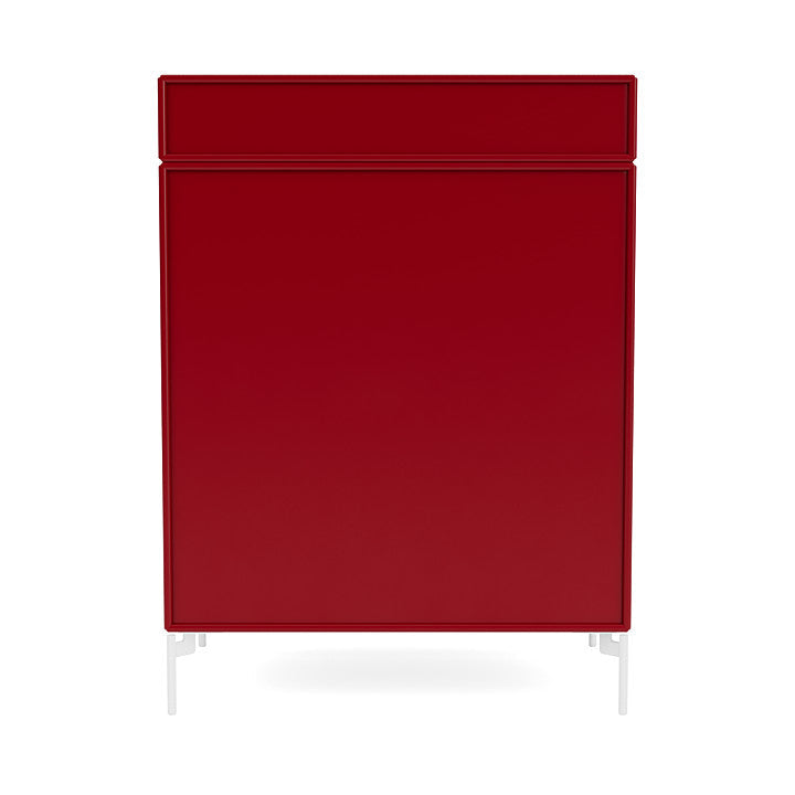 Montana Keep Chest Of Drawers With Legs, Beetroot/Snow White