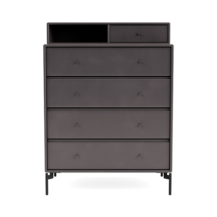 Montana Keep Chest Of Drawers With Legs, Coffee/Black