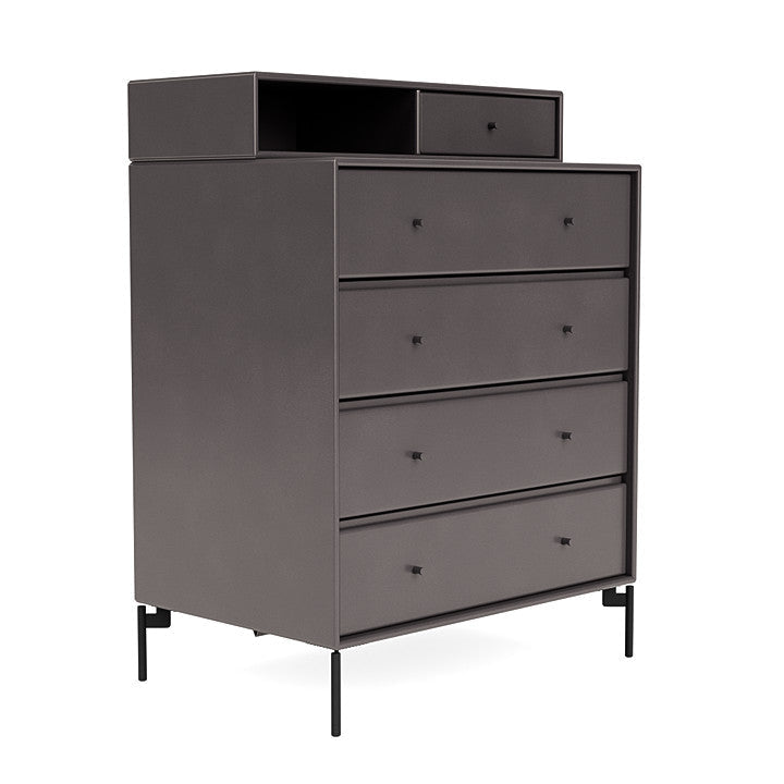 Montana Keep Chest Of Drawers With Legs, Coffee/Black