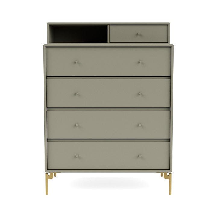 Montana Keep Chest Of Drawers With Legs, Fennel/Brass