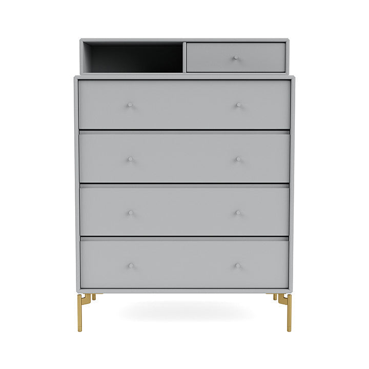 Montana Keep Chest Of Drawers With Legs, Fjord/Brass