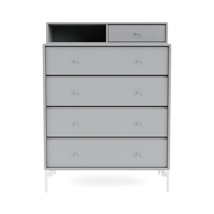 Montana Keep Chest Of Drawers With Legs, Fjord/Snow White
