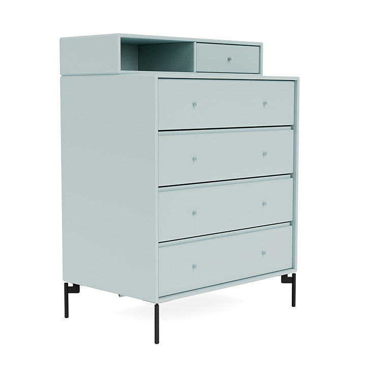 Montana Keep Chest Of Drawers With Legs, Flint/Black