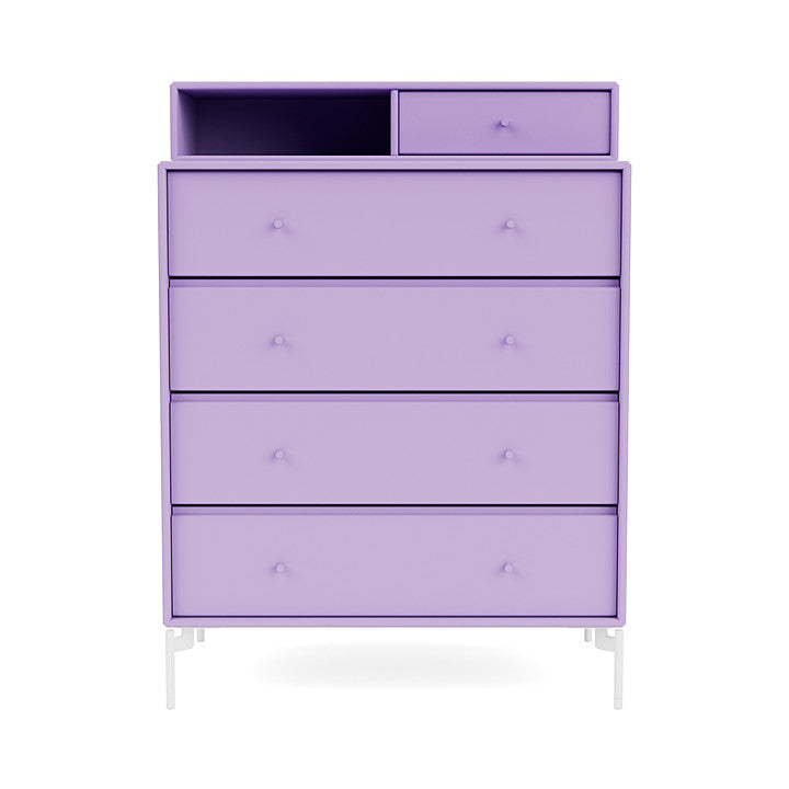 Montana Keep Chest Of Drawers With Legs, Iris/Snow White