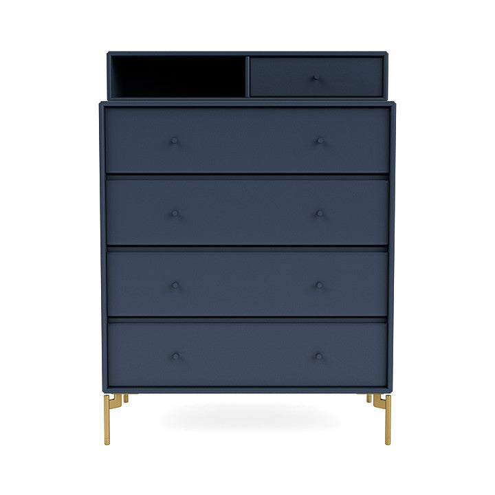 Montana Keep Chest Of Drawers With Legs, Juniper/Brass