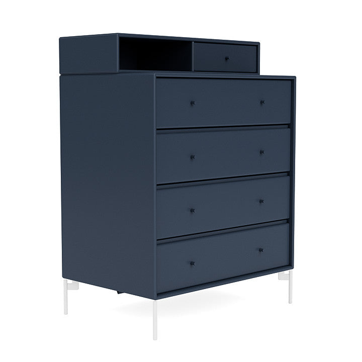 Montana Keep Chest Of Drawers With Legs, Juniper/Snow White