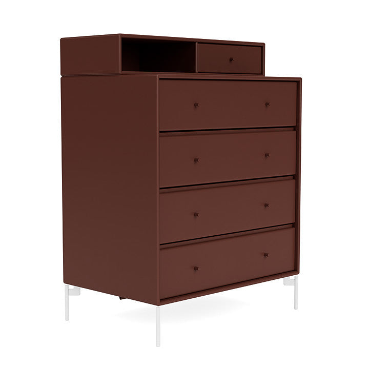 Montana Keep Chest Of Drawers With Legs, Masala/Snow White