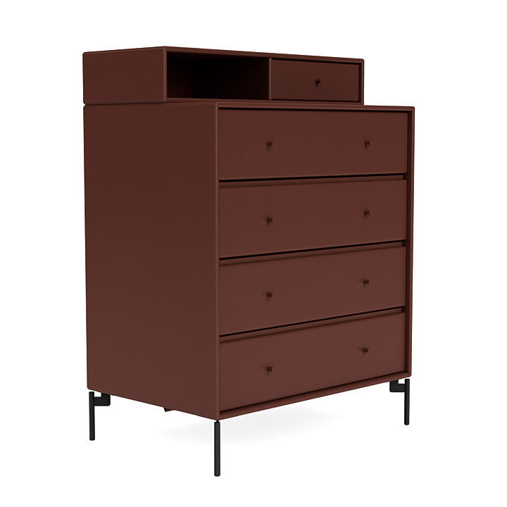 Montana Keep Chest Of Drawers With Legs, Masala/Black