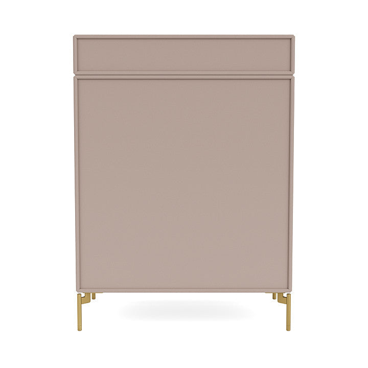 Montana Keep Chest Of Drawers With Legs, Mushroom Brown/Brass