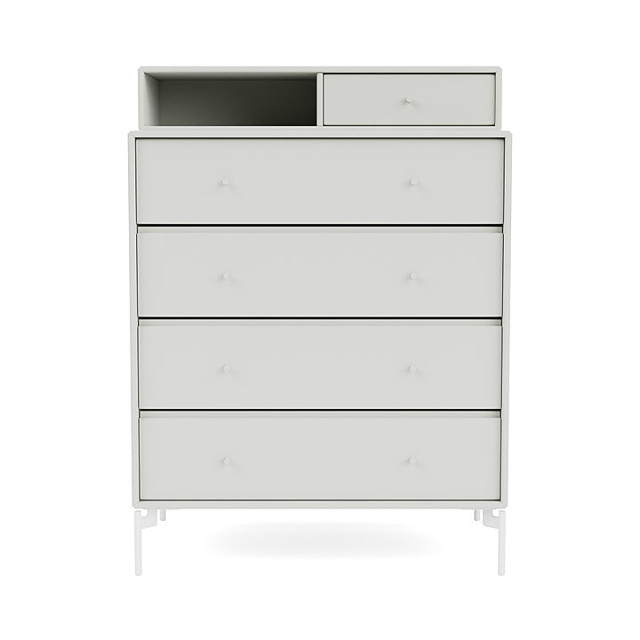 Montana Keep Chest Of Drawers With Legs, Nordic/Snow White