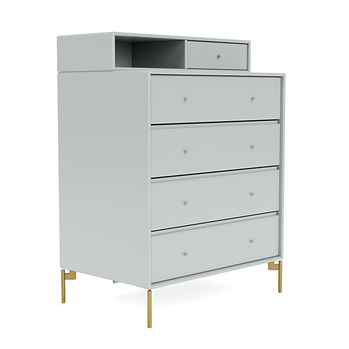 Montana Keep Chest Of Drawers With Legs, Oyster/Brass