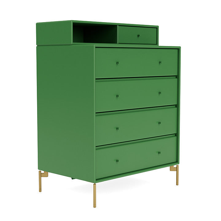 Montana Keep Chest Of Drawers With Legs, Parsley/Brass