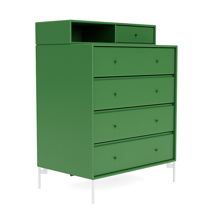 Montana Keep Chest Of Drawers With Legs, Parsley/Snow White