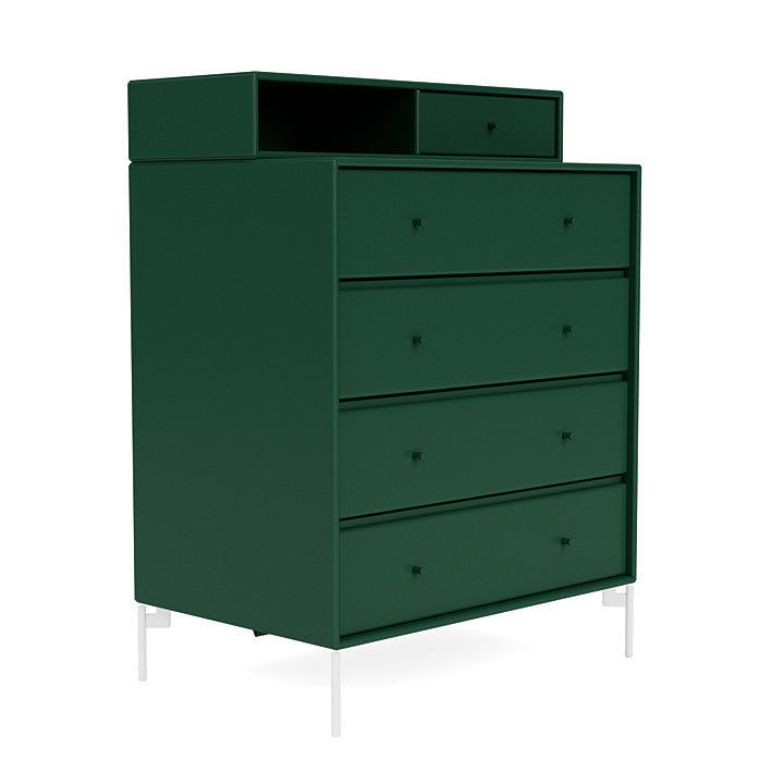 Montana Keep Chest Of Drawers With Legs, Pine/Snow White