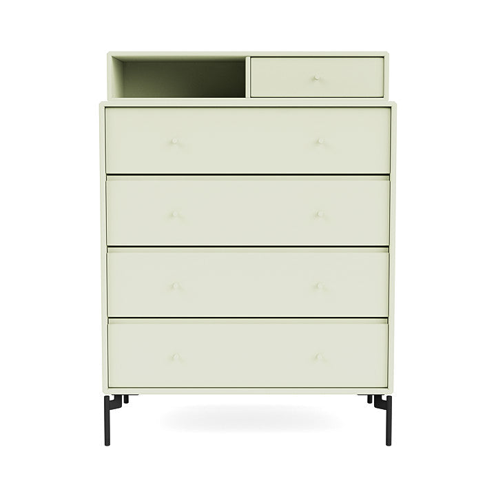 Montana Keep Chest Of Drawers With Legs, Pomelo/Black