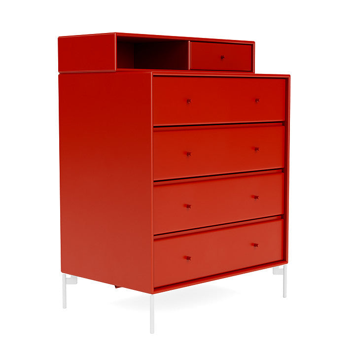Montana Keep Chest Of Drawers With Legs, Rosehip/Snow White