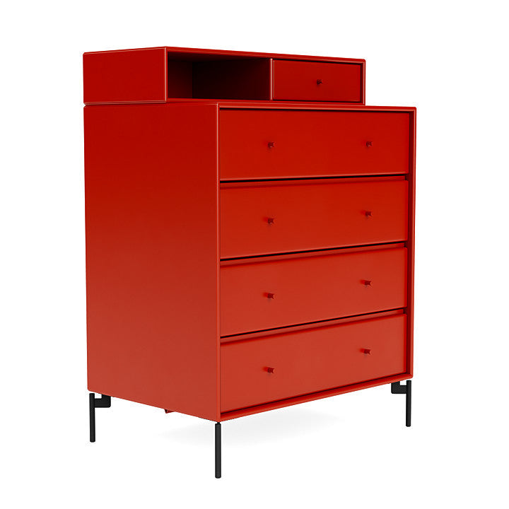 Montana Keep Chest Of Drawers With Legs, Rosehip/Black
