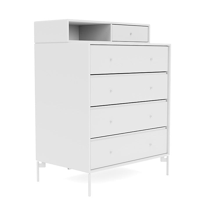 Montana Keep Chest Of Drawers Of Drawers With Legs, Snow White/Snow White