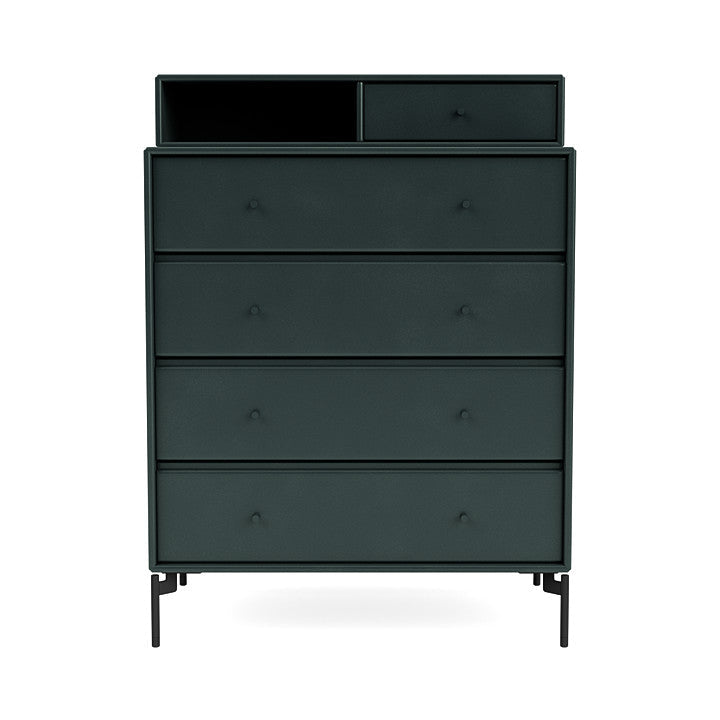 Montana Keep Chest Of Drawers With Legs, Black Jade/Black