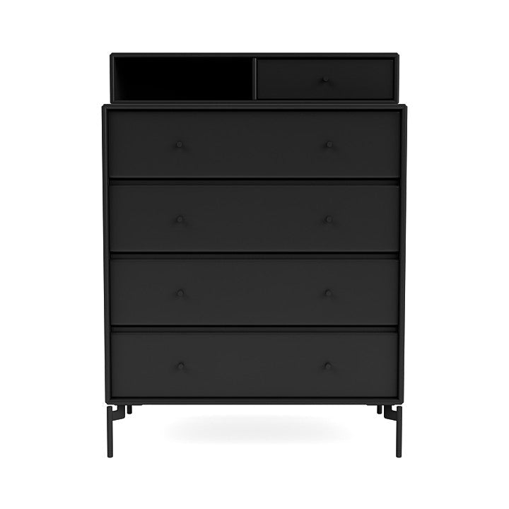 Montana Keep Chest Of Drawers With Legs, Black/Black